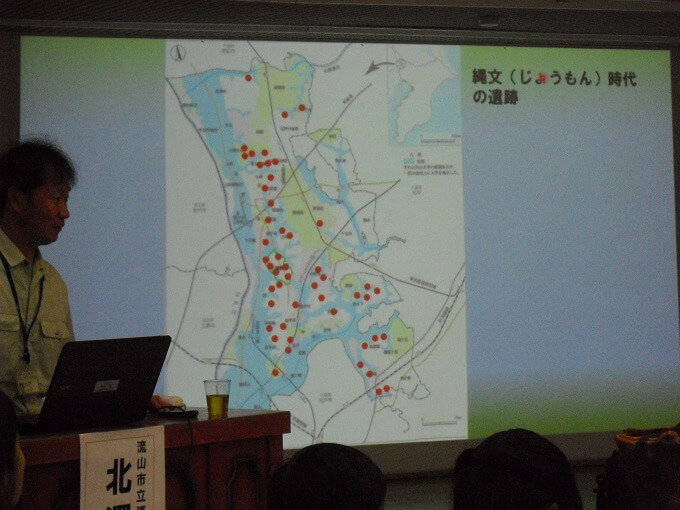 ヒストリーカフェ「向小金で暮らした縄文人」スライド：縄文時代の遺跡の分布